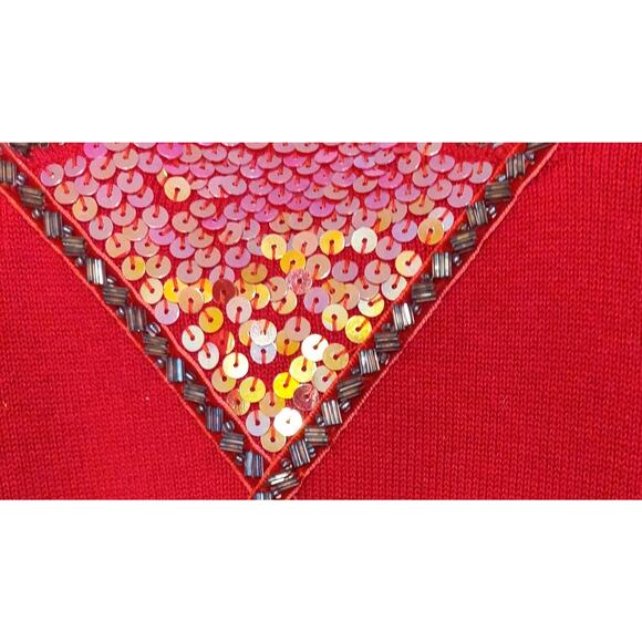 Bob Mackie Wearable Art Sweater PLUS Sz 3X Red Sequinned Embellishments QVC - Picture 6 of 16